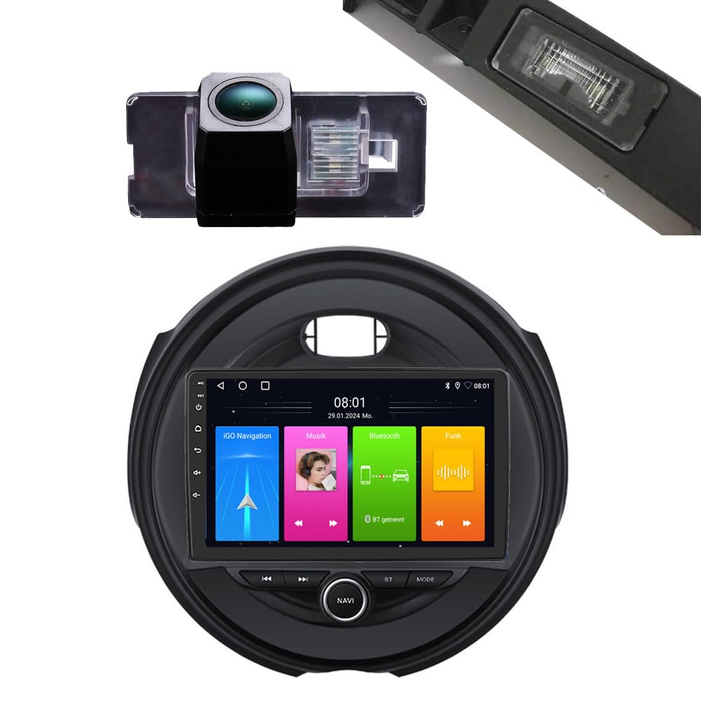 9 Zoll HD Auto Radio Autospieler GPS Navigation Carplay/Android Autoradio, Ersatz für BMW Mini Coope