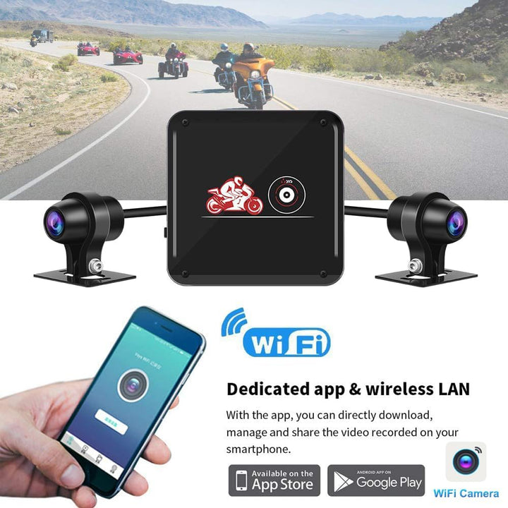 VSYSTO Motorrad Kamera, Ganzkörper Wasserdicht Nachtsicht 130° Weitwinkelobjektiv HD 1080P vorne und