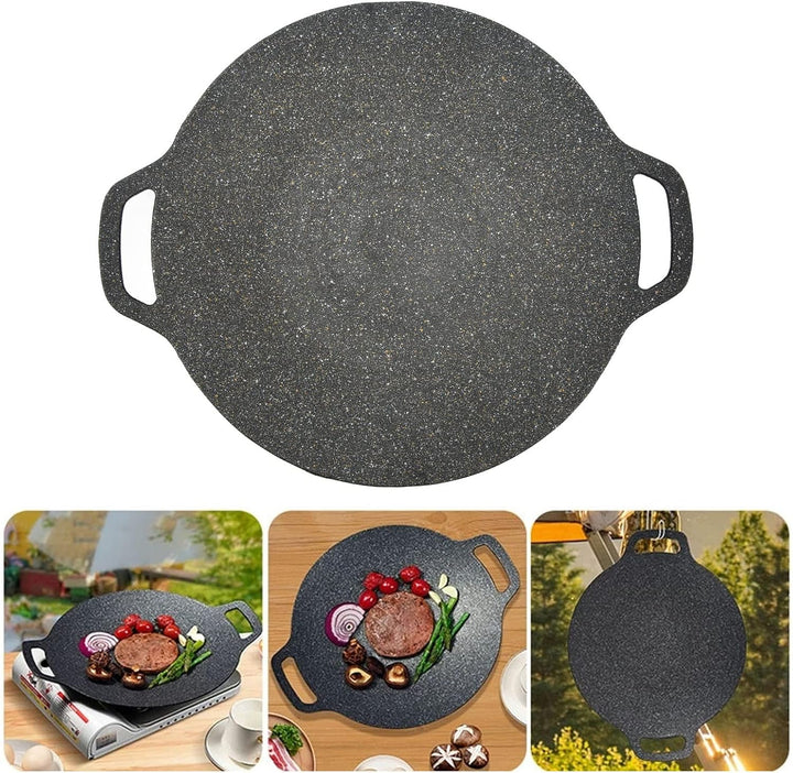 Koreanische BBQ-Grillpfanne Mit 6-Schicht-Naturmaterial-Beschichtung - Antihaft-Grill Mit Doppelten
