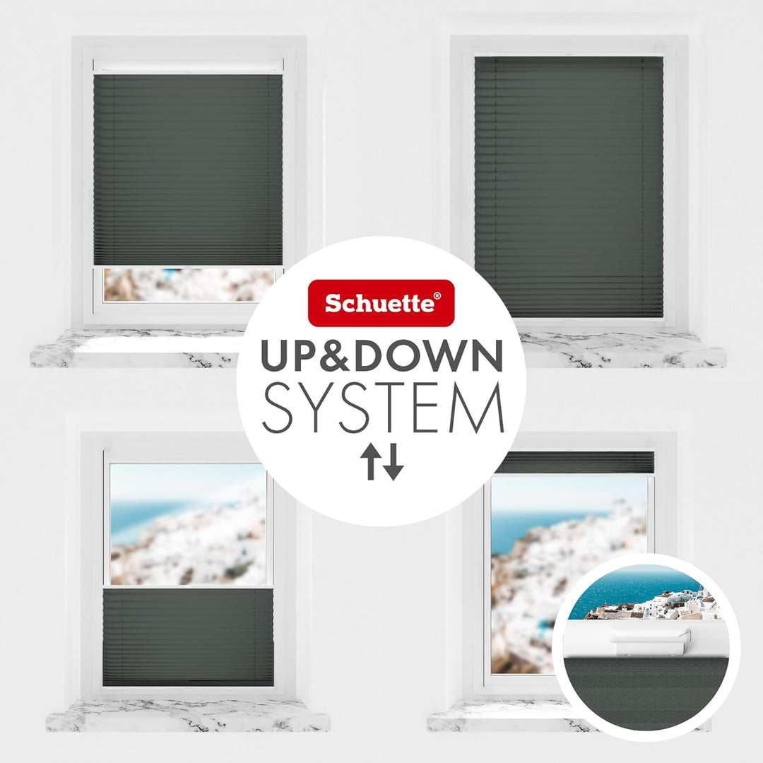 Schuette® Plissee ohne Bohren ● Thermo Kollektion: Before Storm (Grau) ● 45x100cm (Breite x Höhe) ●