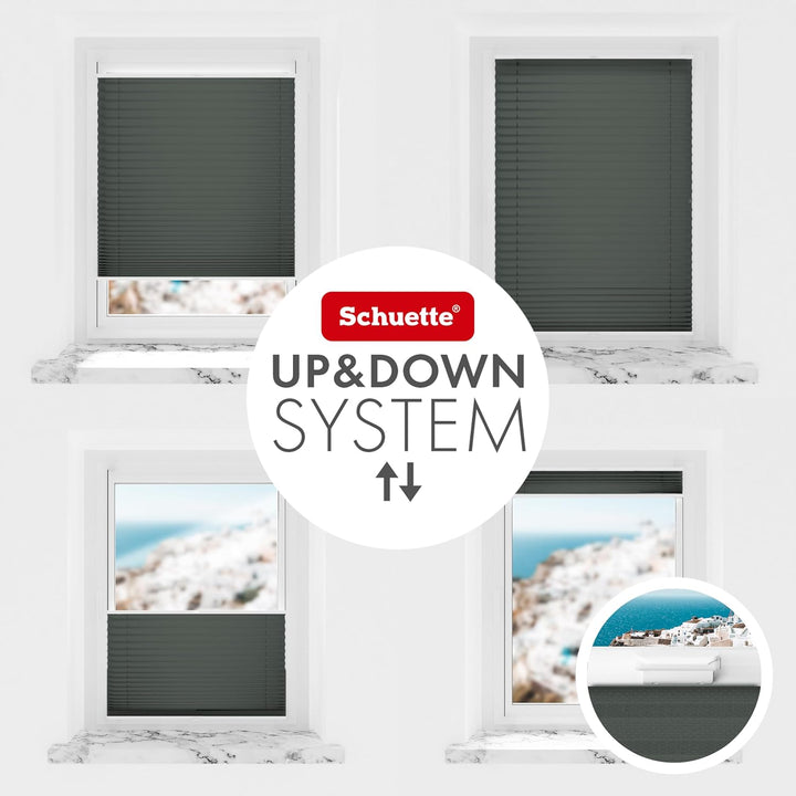 Schuette® Plissee ohne Bohren ● Thermo Kollektion: Before Storm (Grau) ● 45x100cm (Breite x Höhe) ●