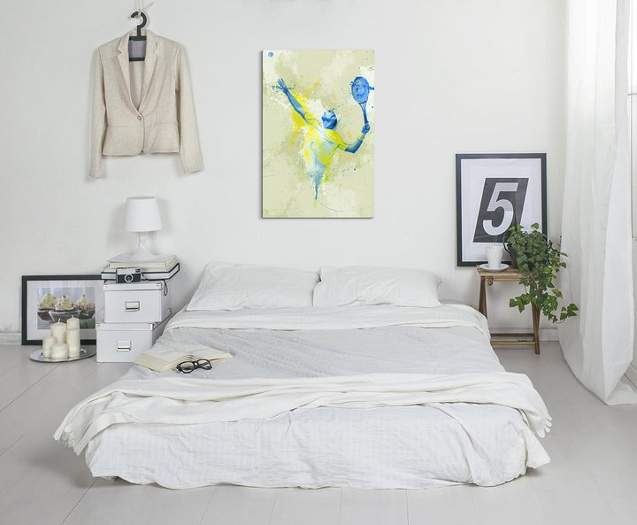 Paul Sinus Art Tennis I 90x60cm SPORTBILDER Splash Art Wandbild Aquarell Art