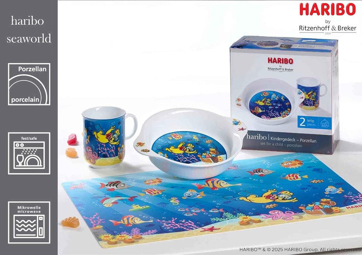 Ritzenhoff &amp; Breker Haribo Seaworld Kinder-Set 2-teilig – Becher 270 ml, Schale mit Griff – Spülmasc