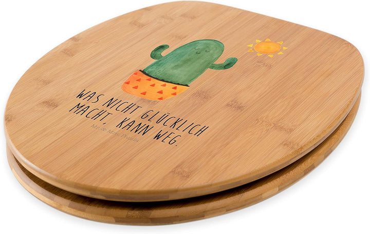 Mr. & Mrs. Panda Motiv WC Sitz Kaktus Sonnenanbeter - Geschenk, WC-Sitz, Toilette, glücklich, Kaktee