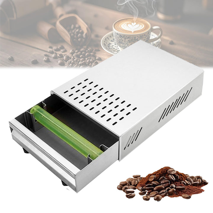 Kaffeesatz Abschlagbehälter, Sudschublade für Kaffeesatz, 36 x 28 x 10 cm Kaffee Abklopfbehälter, Su