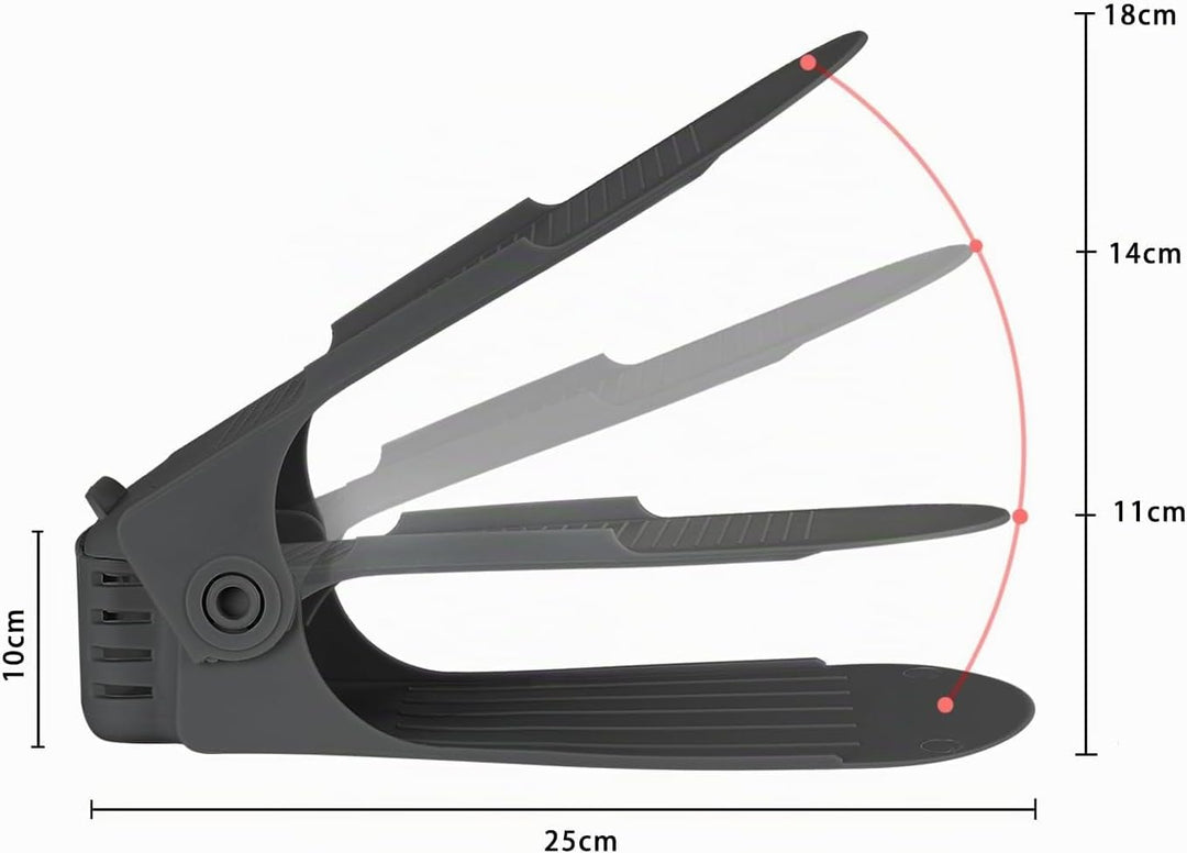 20 x Verstellbarer Schuhregal Schuhstapler schuhaufbewahrung Schuhorganizer Schuhhalter Farbe: Schwa