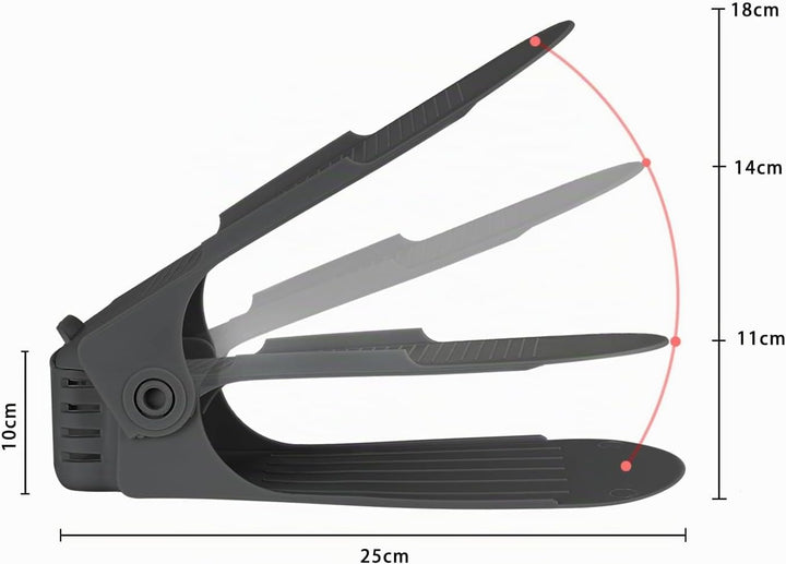 20 x Verstellbarer Schuhregal Schuhstapler schuhaufbewahrung Schuhorganizer Schuhhalter Farbe: Schwa