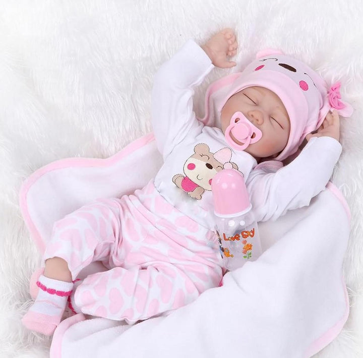 ZIYIUI Reborn Baby-Puppe 22Zoll 55cm Weiches Vinylsilikon Realistisch Baby Puppe Lebensecht Reborn B