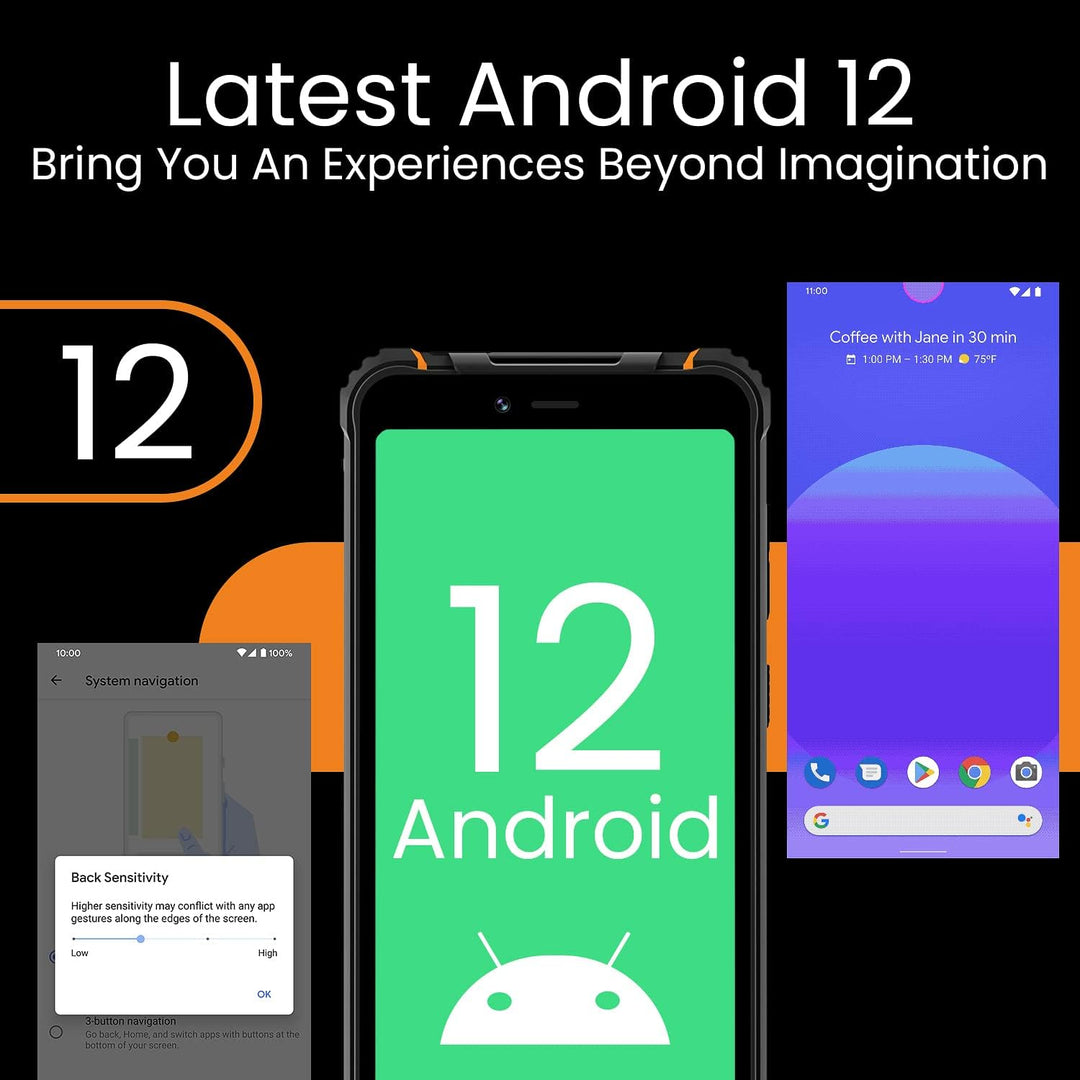 HOTWAV T5 Pro Telephone Portable Incassable, 4Go+32Go-512Go Extensible,Android 13, 7500 mAh, Écran 6