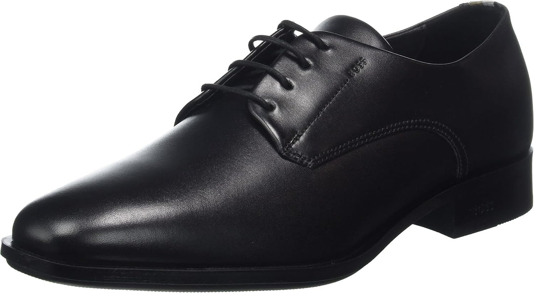 BOSS Herren Colby Derb Leder-Derbys mit Logo-Prägung Grösse 42 EU Schwarz, 42 EU Schwarz