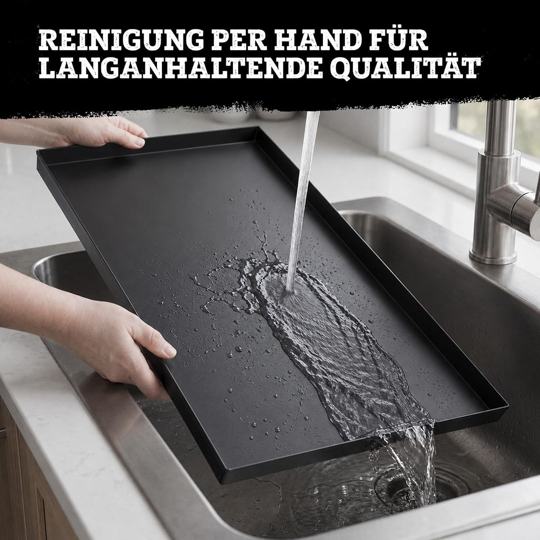 FMprofessional Pizzablech-Set 60x40 cm, eckige From ideal für Pizza, Backblech ist hitzebeständig bi