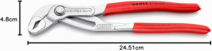 KNIPEX Cobra, Wasserpumpenzange | Rohrzange, Chrom-Vanadium, Rostschutz verchromt, 250 mm (SB-Karte/
