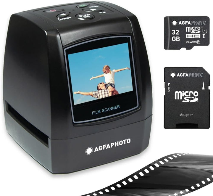 AGFA PHOTO Realiview AFS100 Digital-Scanner + 1 SD-Karte 32 GB – Filmscanner, Negative 35 mm/135 mm