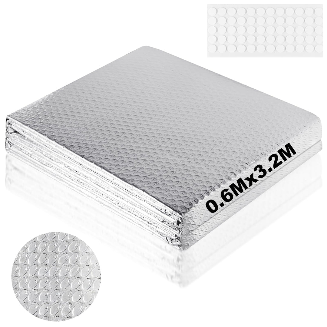 3.2 m x 60 cm Heizkörper Reflexionsfolie Heizung, 3mm Dicke Isolierfolie Dämmfolie Doppelseitige Alu