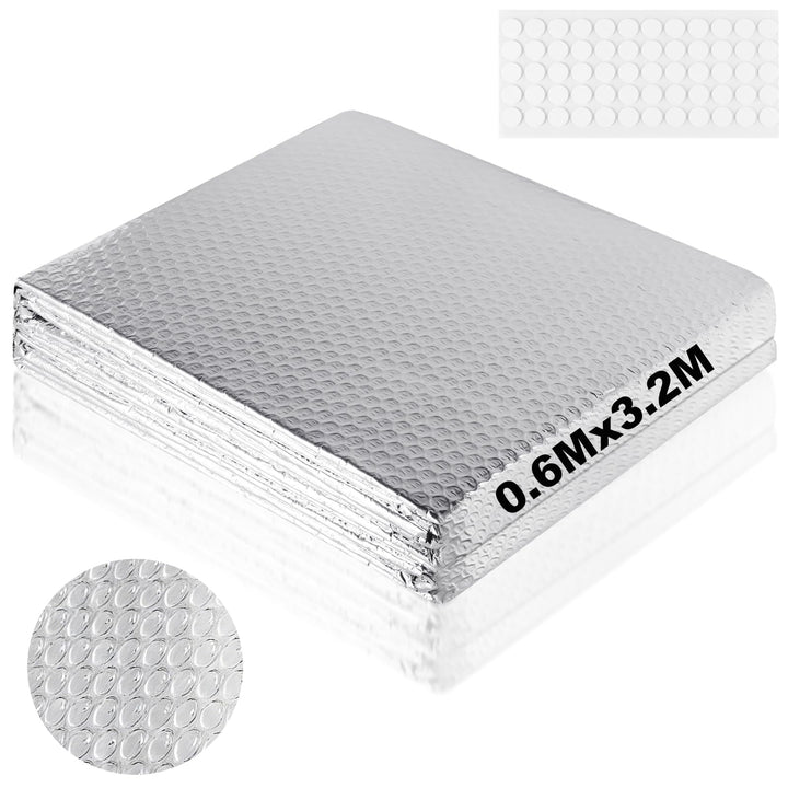 3.2 m x 60 cm Heizkörper Reflexionsfolie Heizung, 3mm Dicke Isolierfolie Dämmfolie Doppelseitige Alu