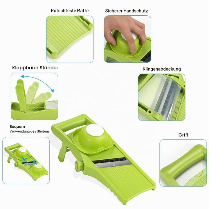 Manuelle Essen Slicer, Gemüsehobel 3 in 1 Gemüseschneider Profi Gemüsereibe Kartoffelschneider, just