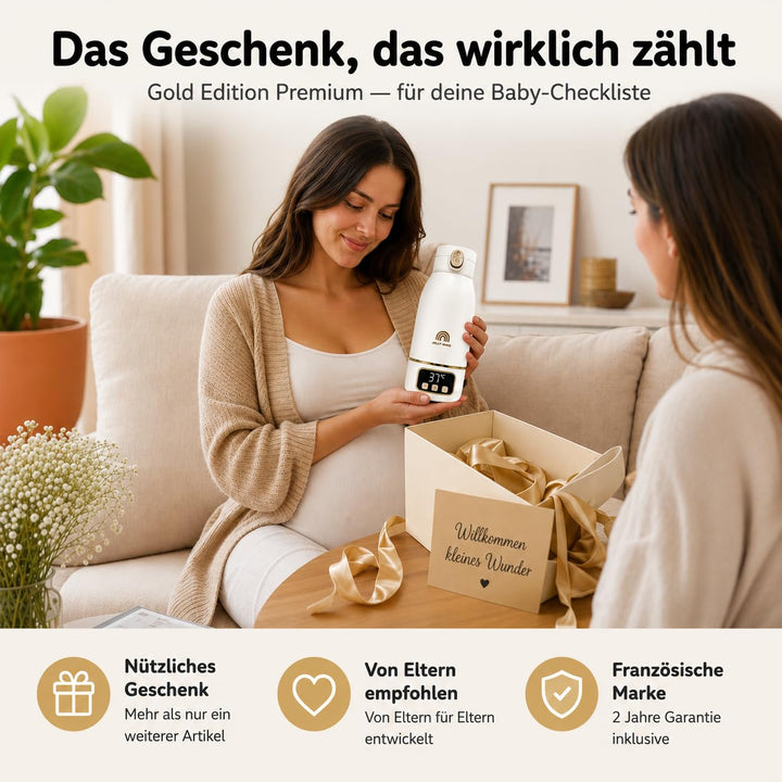 Flaschenwärmer Baby Unterwegs Tragbar Kabellos 500ml, Muttermilch & Wasser, Reise Auto Nacht, Siliko