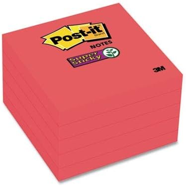 Post-it Super Sticky Notes, 7,6 x 7,6 cm lose Blätter safrangelb 2" x 3" lose Blätter Candy Apple Re