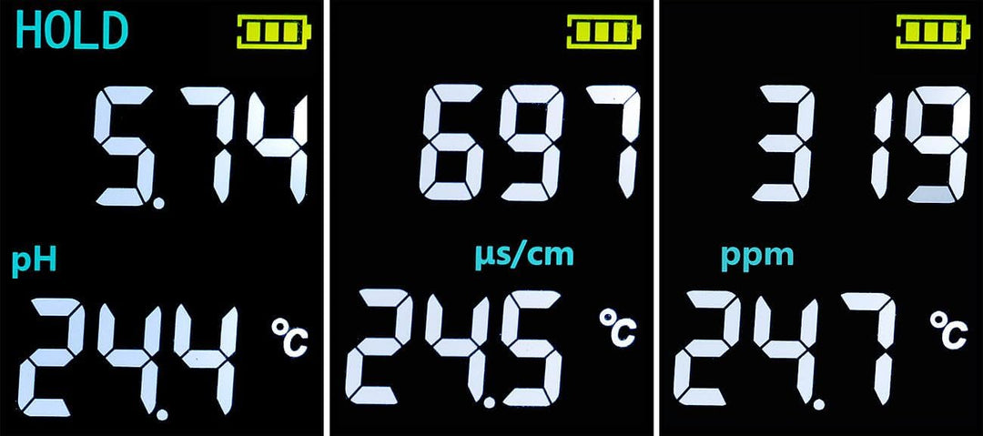 AGT pH Tester: Digitales 4in1-Wasserqualitäts-Messgerät, LCD-Display, IP55 (EC Messgerät, Wassertest