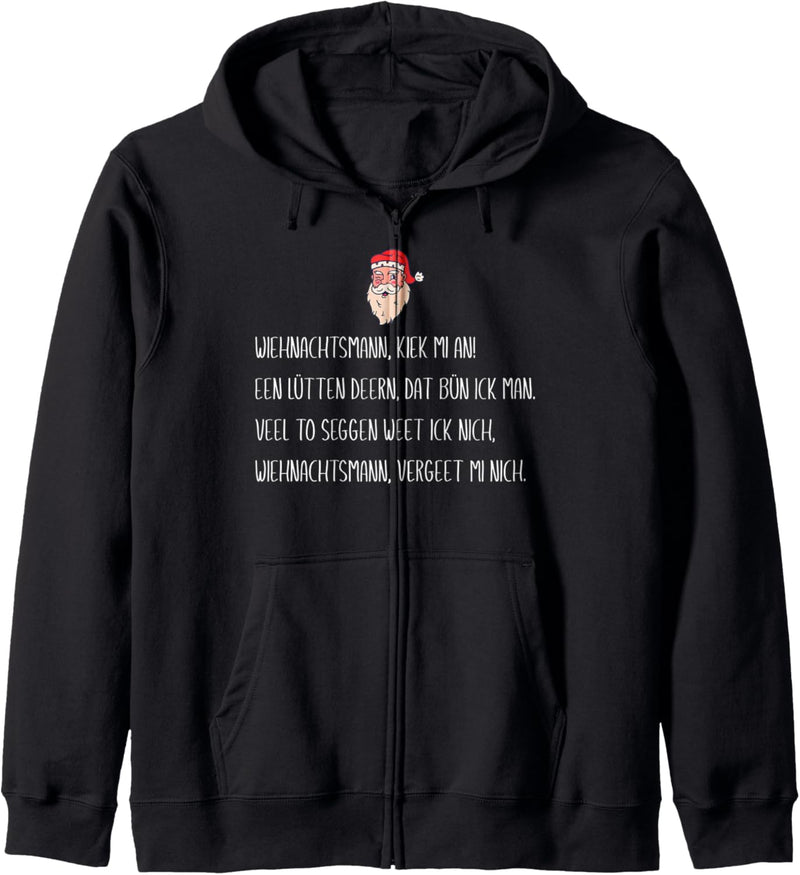 Lustiges Wiehnachtsmann Kiek Mi An Deern Platt Geschenk Kapuzenjacke