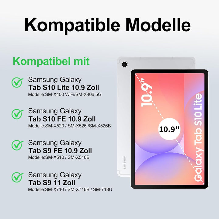 Tastatur für Samsung Galaxy Tab S10 Lite AI Tablet 10.9" 2025/S10 FE, Kabellose Magnetisch Abnehmbar