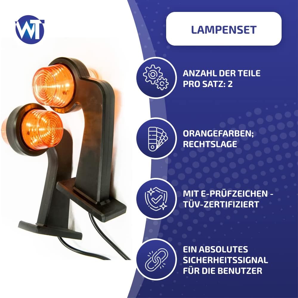 Web Truck 2 x LED Gummi Begrenzungsleuchte Seitenleuchte 12V 24V mit Old School Style Positionsleuch