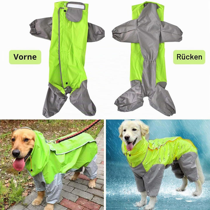 Regenmantel für Hunde,Hunderegenmantel,Wasserdichter Hundemantel mit Kapuze,Leichte Regenjacke Hund
