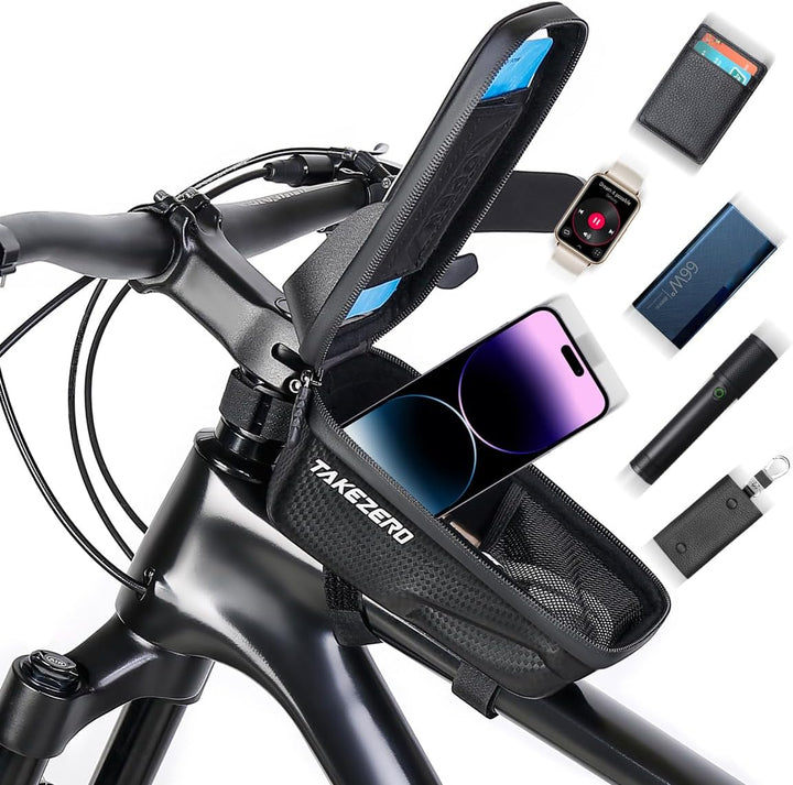 Fahrrad Rahmentasche Wasserdicht Oberrohrtasche, Handytasche Fahrrad mit Touchscreen, 3D Eva Hartsch