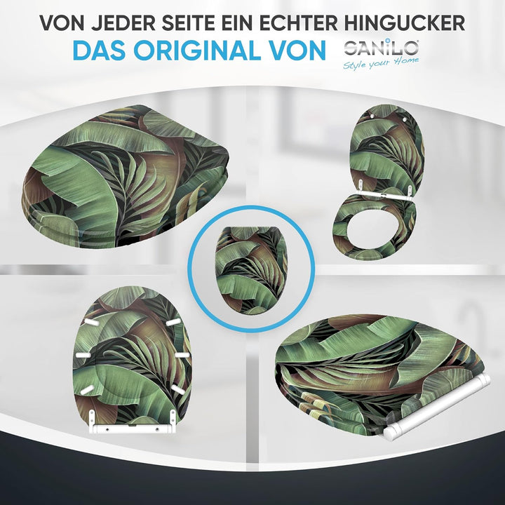 Sanilo WC Sitz mit Absenkautomatik & Schnellverschluss, Toilettendeckel per Knopfdruck abnehmbar, ei