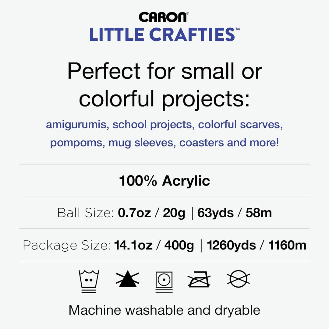 Caron® Little Crafties™ 20 verschiedene Acryl-Garnknäuel, je 63 m, für Strick- und Häkelprojekte, Mu