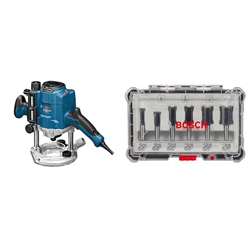 Bosch Professional Oberfräse GOF 1250 CE (inkl. Kopierhülsenadapter, Parallelanschlag, Maulschlüssel