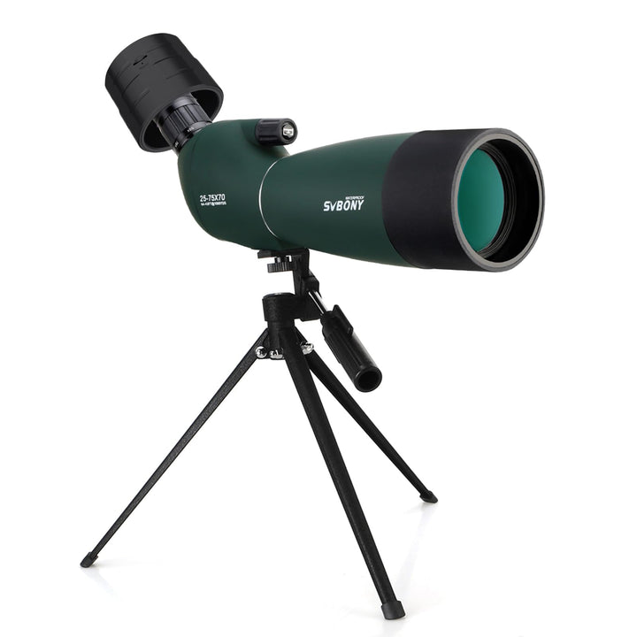 Svbony SV28 25-75x70 Spektiv mit SC002 WiFi Spektiv Kamera, Stativ, HD BAK4 Prisma FMC Handy Adapter