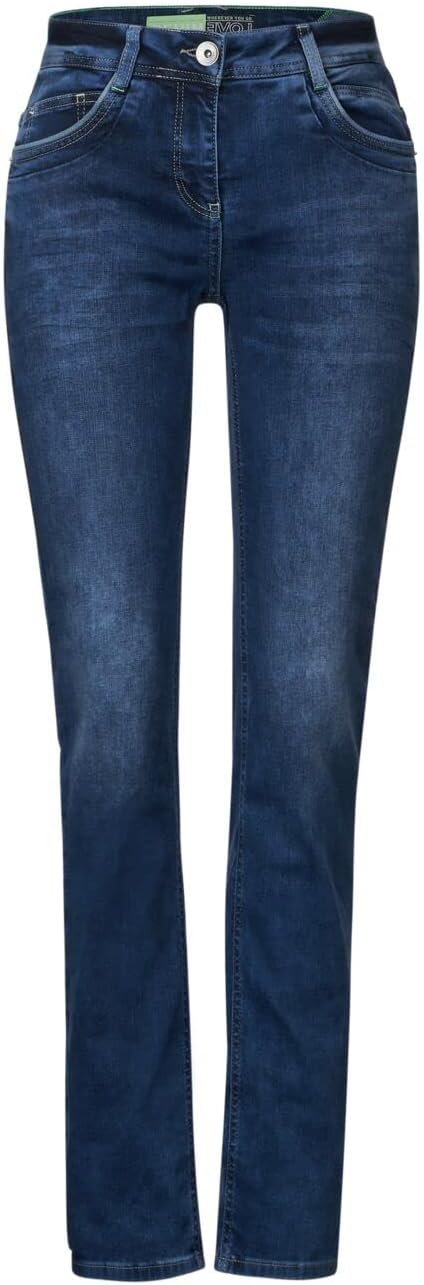 Cecil Damen Jeanshose Loose 27W / 30L Mid Blue Used Wash, 27W / 30L Mid Blue Used Wash