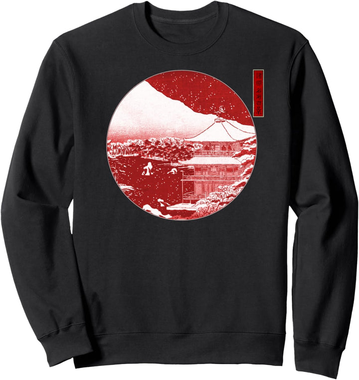Berühmte Klassische Japanische Kunst Kinkakuji Tempel Schnee Sweatshirt