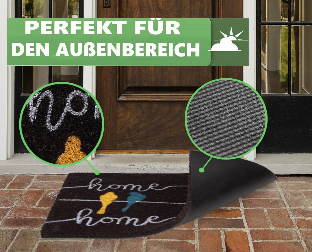 Betz 3er Kokosmatte aus 100% Kokos - Fussmatte - Fussabstreifer –Schmutzfangmatte Muster Home Sweet