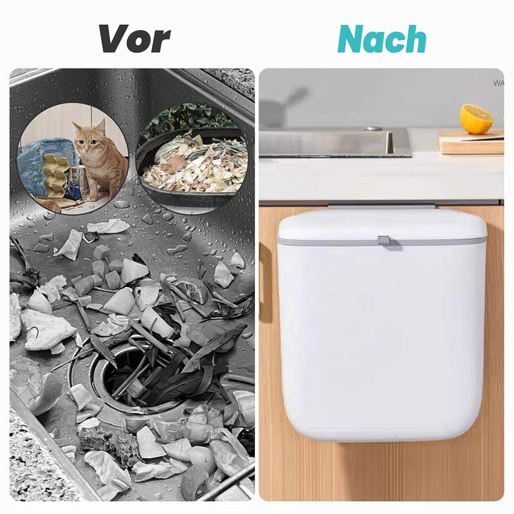Hängend Mülleimer Küche, Faltbarer Abfalleimer Küche Wasserdicht mit Deckel 10L, PP+TPA, für Camping