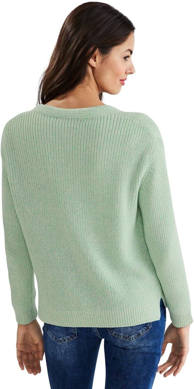 Street One Damen Grobstrick Cardigan 44 Hyper Brisk Green Melange, 44 Hyper Brisk Green Melange