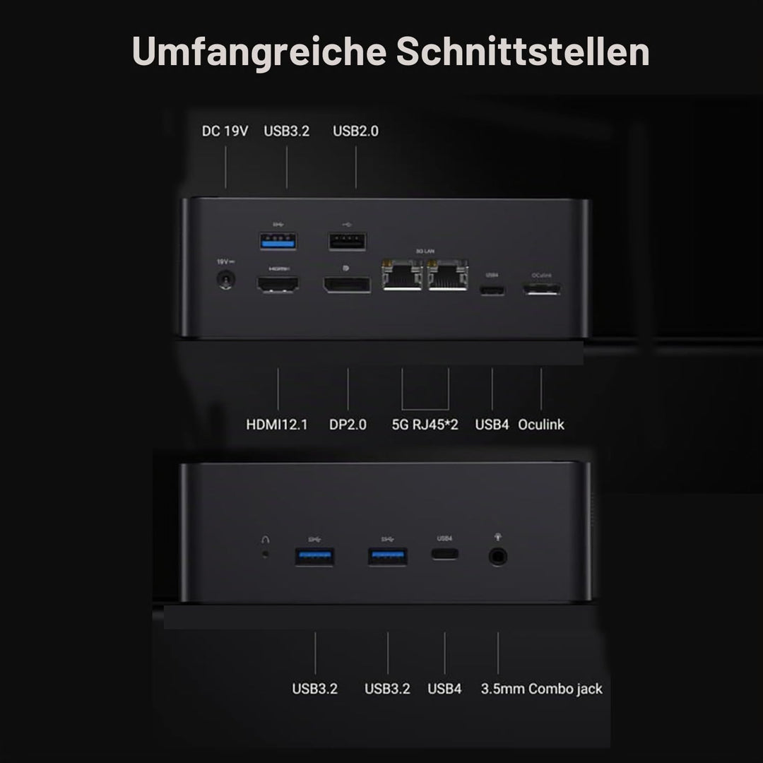 AtomMan X7 Ti Mini PC Barebone Intel Core Ultra 9 185H Mini Computer für Business, Kamera 1080P/RJ45
