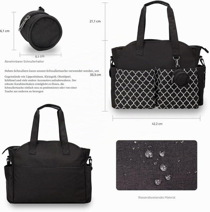 Wickeltasche Tote Baby Wickeltasche Grosse Babytaschen für Mama mit Wickelstation Multifunktions Rei