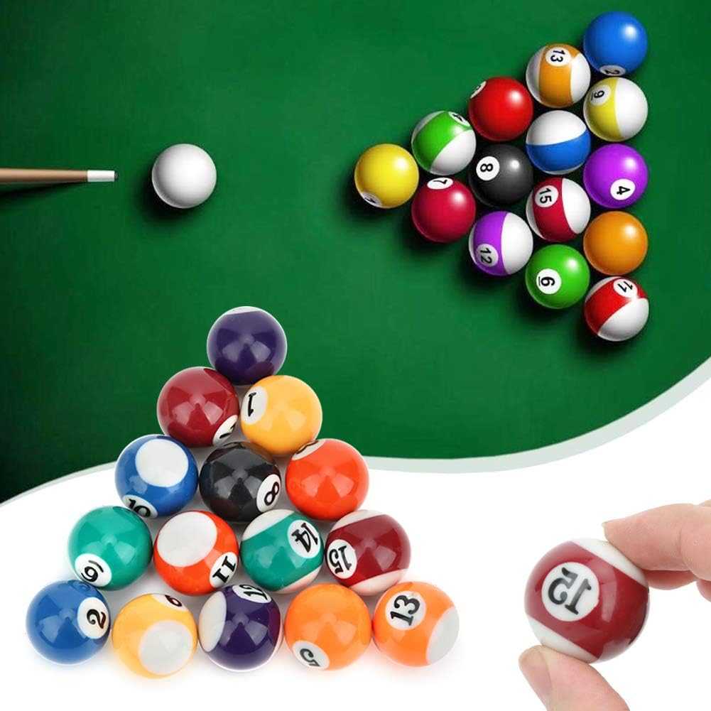 Ejoyous Mini Billardkugeln, 16 Stück 32mm Umweltfreundliche Polyesterharz Pool, Trainingsbälle Billa