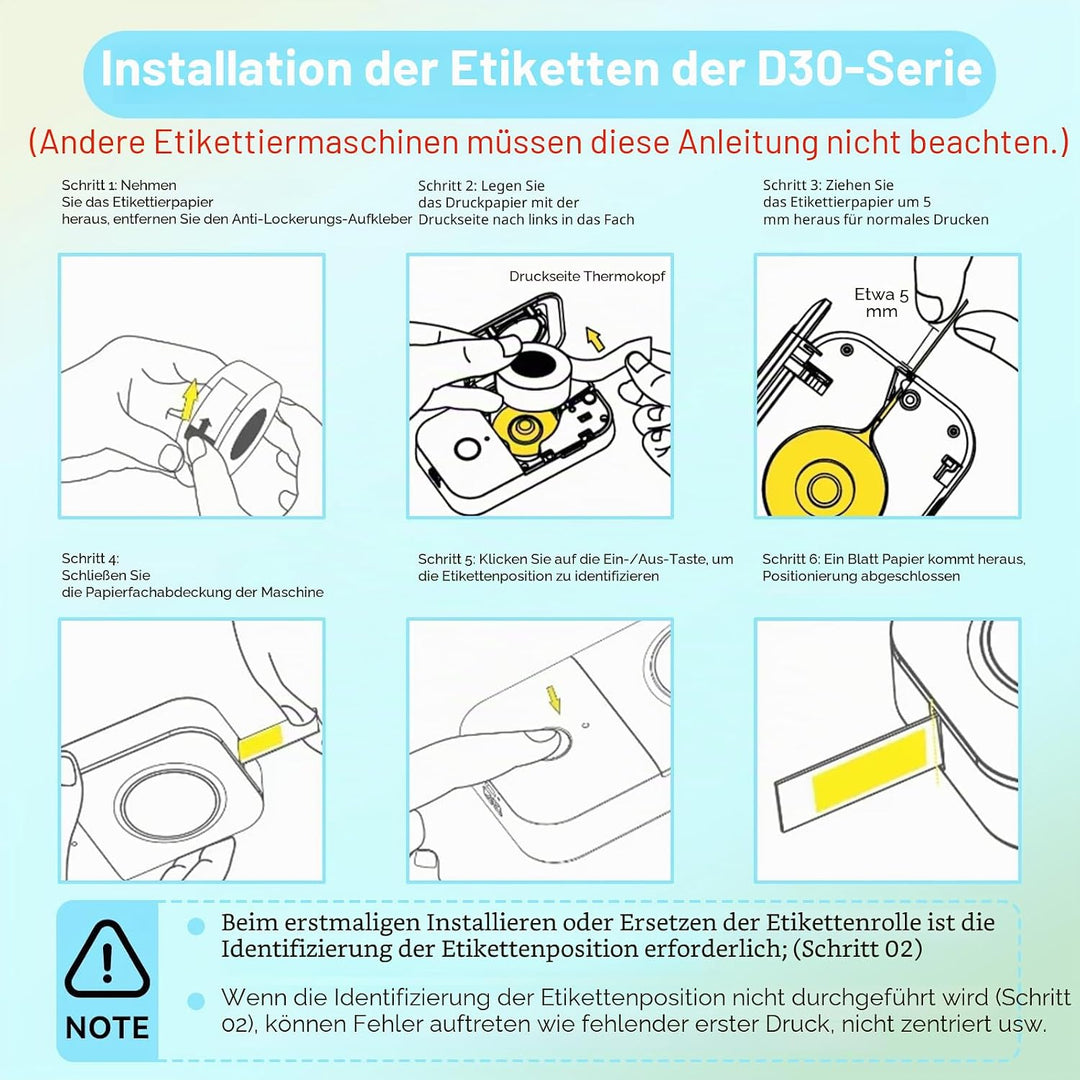 D30 P15 P11 Etikettenhersteller-Band, 12 x 40 mm Etikettendruckpapier, Standard-laminiertes Büro-Eti