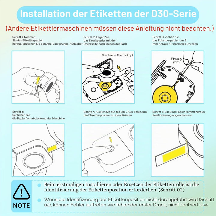 D30 P15 P11 Etikettenhersteller-Band, 12 x 40 mm Etikettendruckpapier, Standard-laminiertes Büro-Eti