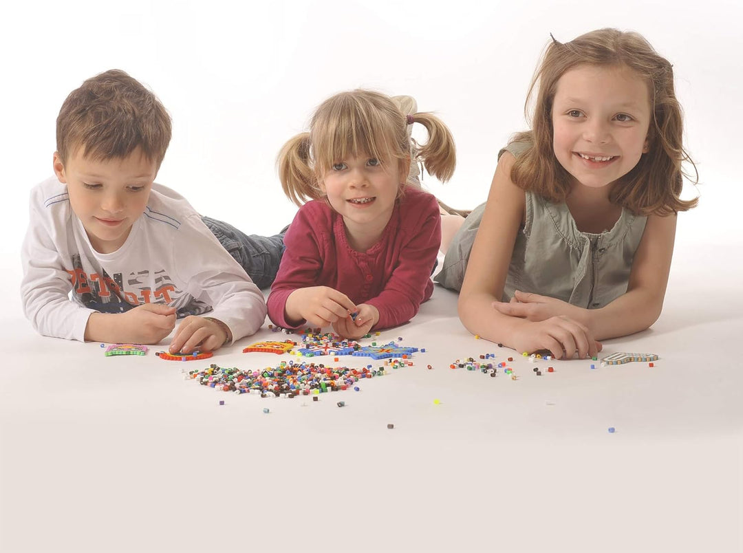 Hama Perlen 208-67 Bügelperlen im Eimer mit ca. 30.000 bunten Midi Bastelperlen mit Durchmesser 5 mm