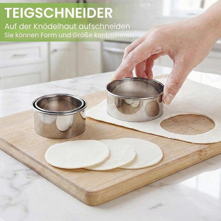 9 Stück Ravioli Former Edelstahl Dumpling Maker Set Teigtaschenformer mit Ravioli Ausstecher Maultas
