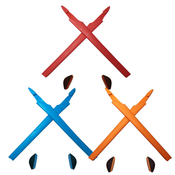 HKUCO Plus Red/Blue/Orange Replacement Silicone Leg Set For Oakley Crosslink Sunglasses Earsocks Rub