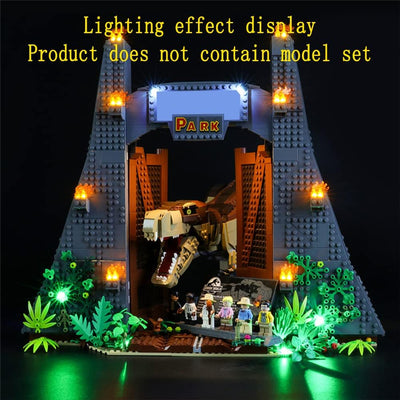 GEAMENT LED Licht-Set Kompatibel mit Lego Jurassic Park: T. rex Rampage - Beleuchtungsset für Jurass