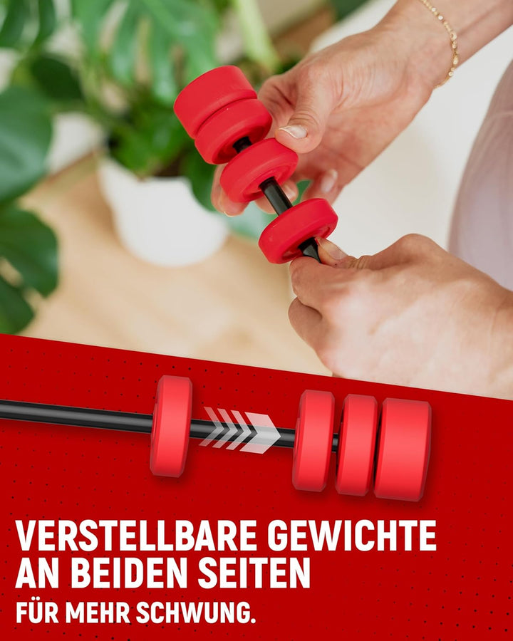 NEOLYMP Schwingstab Fitness - Verstellbare Gewichte für Schwingenschlag - Gymnastikstab - Ergonomisc