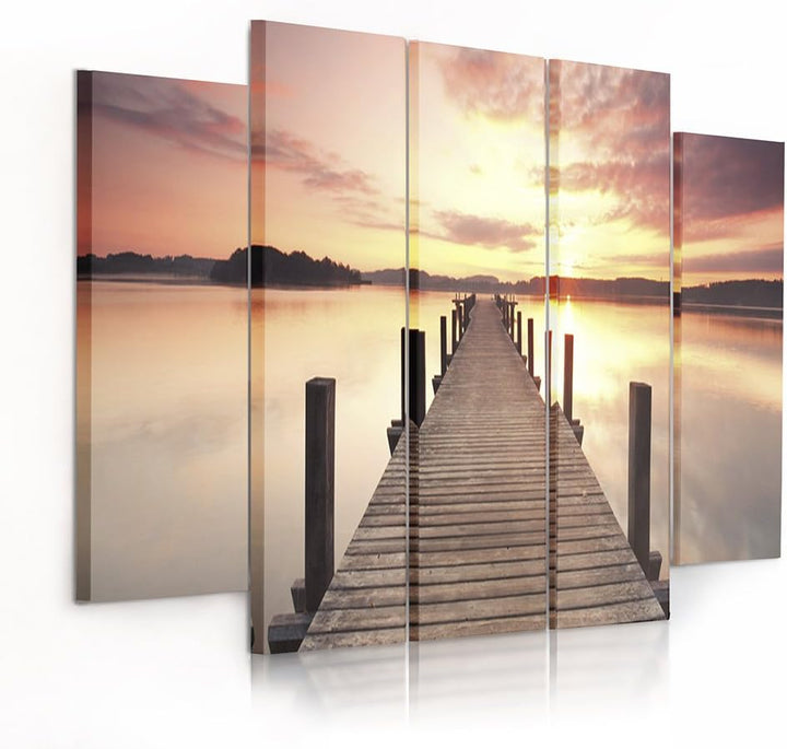 Feeby Frames, Leinwandbild Bilder Wand Bild - 5 Teile - Wandbilder Kunstdruck 150x100 cm, Typ B B ty