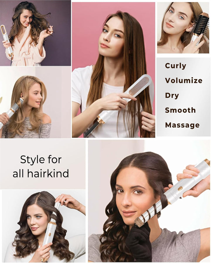 Air styler 6 in 1 Haarstyler Hair styler Föhnbürste Warmluftbürste Haartrockner Lockenstab, Glättbür