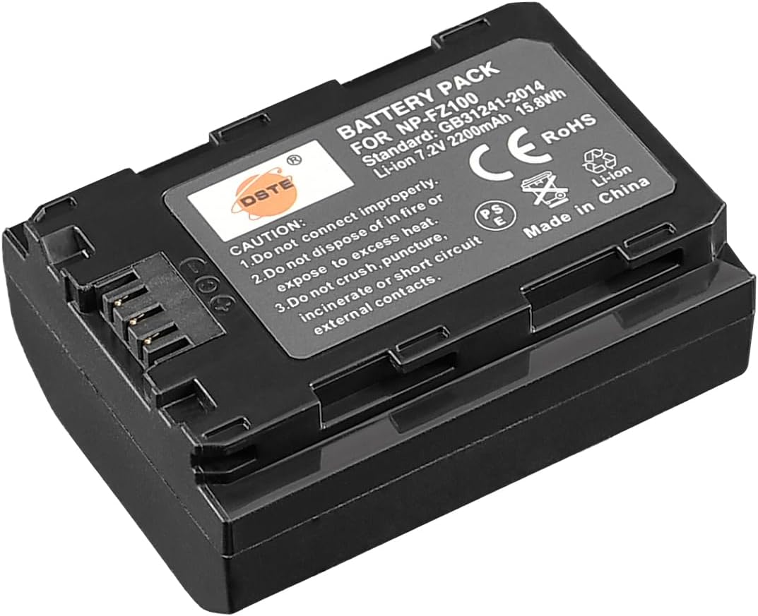 DSTE® 2 Pack NP-FZ100 FZ100 Battery + Dual USB Quick Charger Kit for Sony A7R3 A7R III α7R III α7R3